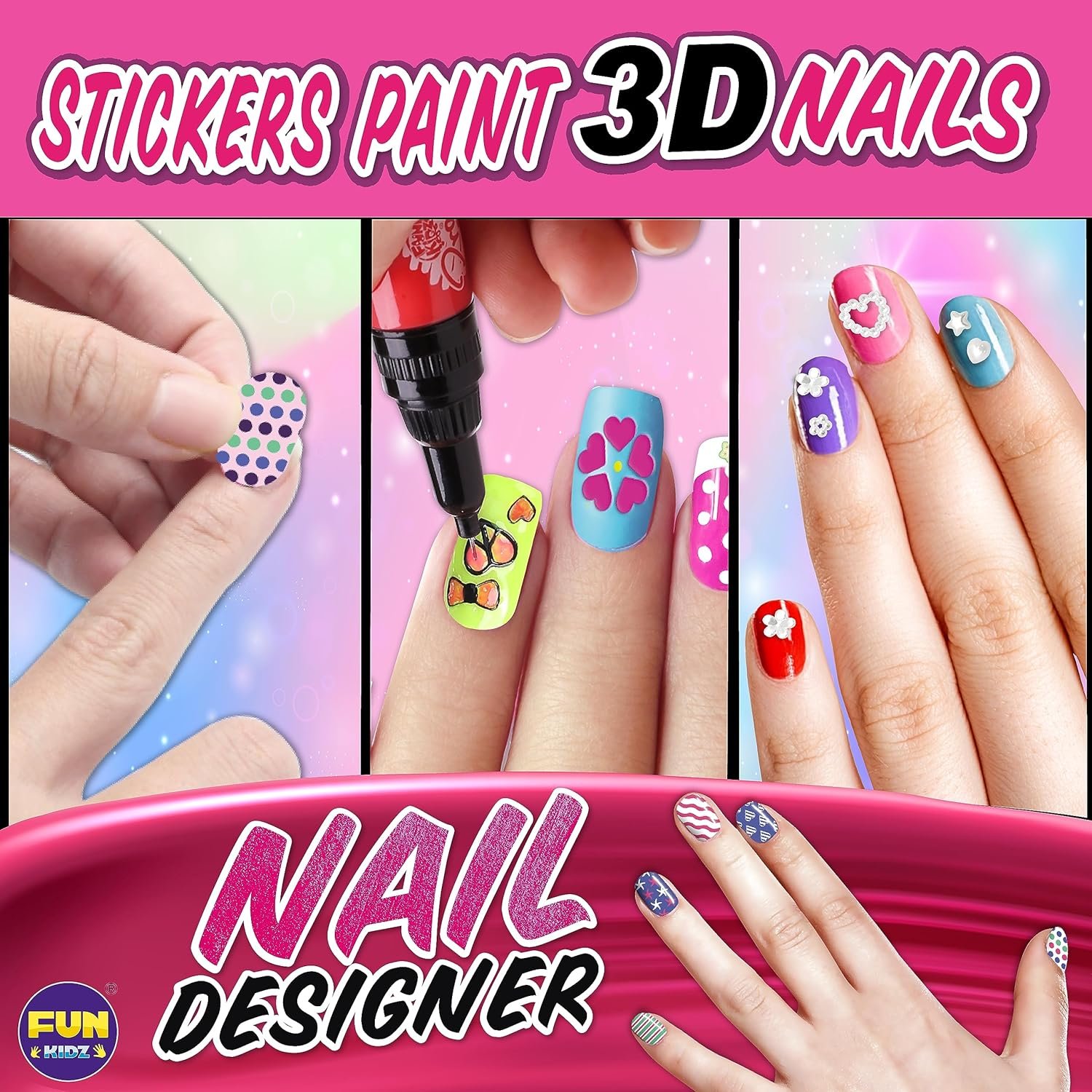 Kit de Uñas para Niñas Funkids + Accesorios para decoración